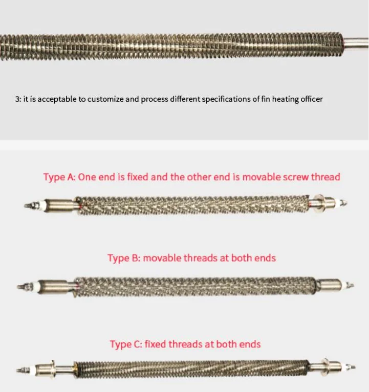 220V 230V 2.5kw Industrial Straight Tubular Finned Air Electric Oven Heating Element